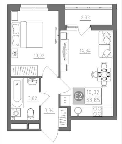 Купить однокомнатную квартиру в новостройках в ЖК Пряничная слобода в Туле. Вариант № 71802, 0, площадь -  квм, цена 3722485 рублей