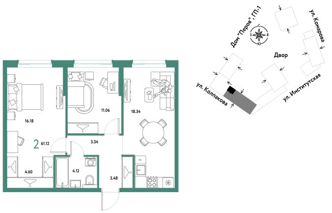 Купить двухкомнатную квартиру в ЖК Страна.Парковая в Мытищах. Вариант № 10440642, 0, площадь -  квм, цена 26880000 рублей