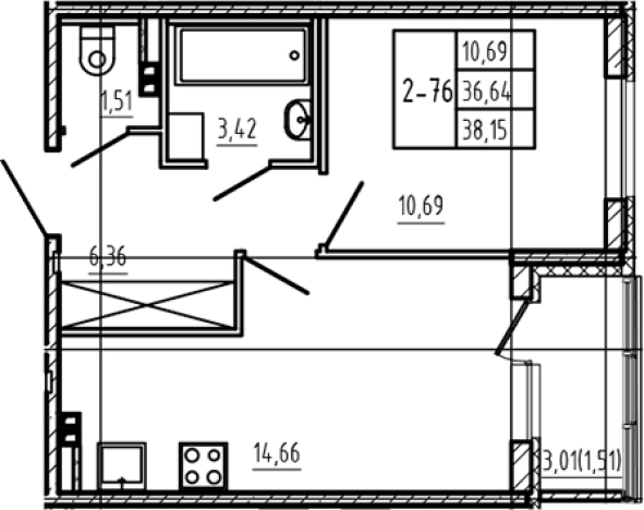 Купить однокомнатную квартиру в Микрорайоне Чёрная Речка, Сертолово в Сертолове. Вариант № 6963905, 0, площадь -  квм, цена 7057750 рублей