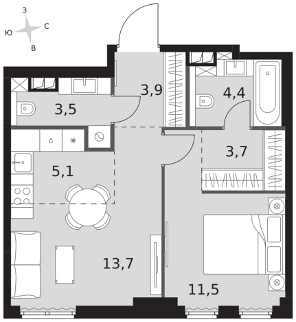 Купить двухкомнатную квартиру у метро Хорошево в Москве. Вариант № 121492, 0, площадь -  квм, цена 36168260 рублей