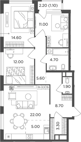 Купить многокомнатную квартиру в новостройках у метро Филатов луг в Москве. Вариант № 134682, 0, площадь -  квм, цена 19329399 рублей