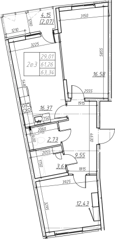 Купить квартиру на улице Оборонная в Мурине. Вариант № 6853614, 0, площадь -  квм, цена 9133866 рублей