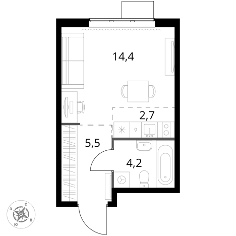 Купить однокомнатную квартиру у метро Щелковская в Москве. Вариант № 9714264, 0, площадь -  квм, цена 18802880 рублей