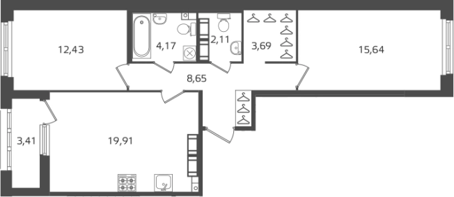 Купить трехкомнатную квартиру в ЖК Б15 в Санкт-Петербурге. Вариант № 6241861, 0, площадь -  квм, цена 21305340 рублей