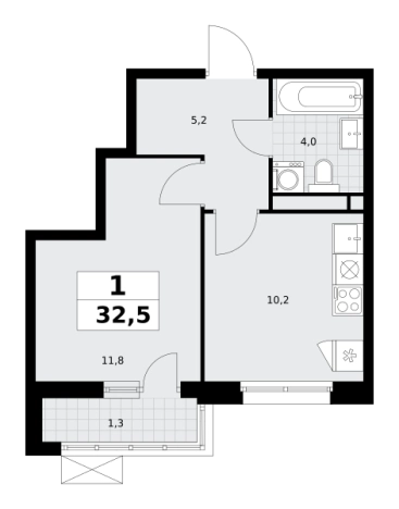 Купить однокомнатную квартиру у метро Аэропорт Внуково в Москве. Вариант № 1342067, 0, площадь -  квм, цена 10108800 рублей