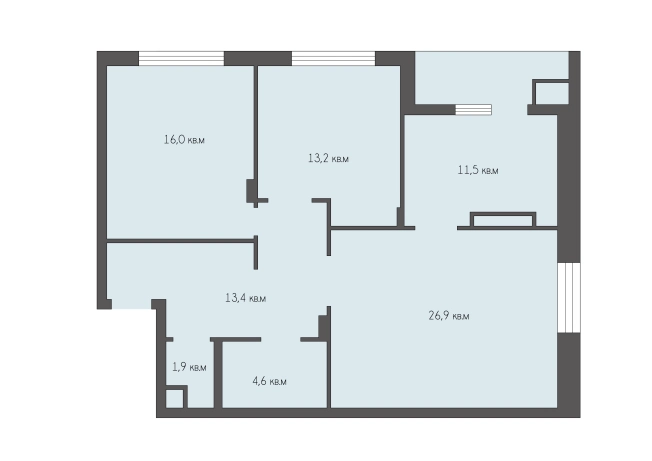 Купить трехкомнатную квартиру на улице Касимовское шоссе в Рязани. Вариант № 2086461, 11, площадь -  квм, цена 15500000 рублей