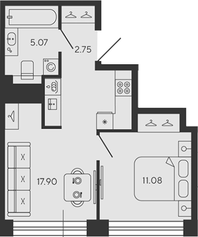 Купить двухкомнатную квартиру в ЖК BASHNI ELEMENT в Санкт-Петербурге. Вариант № 4162138, 0, площадь -  квм, цена 32508752 рублей