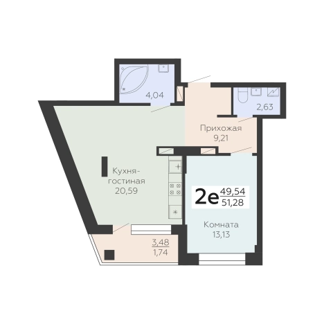 Купить квартиру в ЖК Арт-квартал Зарядье в Воронеже. Вариант № 146616, 0, площадь -  квм, цена 7215096 рублей