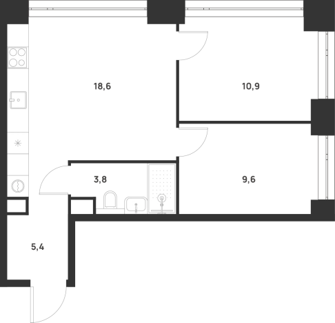 Купить двухкомнатную квартиру у метро Новохохловская в Москве. Вариант № 156534, 0, площадь -  квм, цена 20175407 рублей