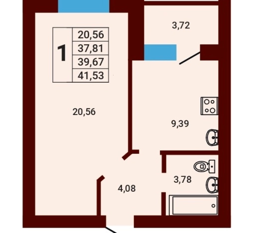 Купить однокомнатную квартиру на улице Карла Маркса в Стерлитамаке. Вариант № 86666, 0, площадь -  квм, цена 3768650 рублей