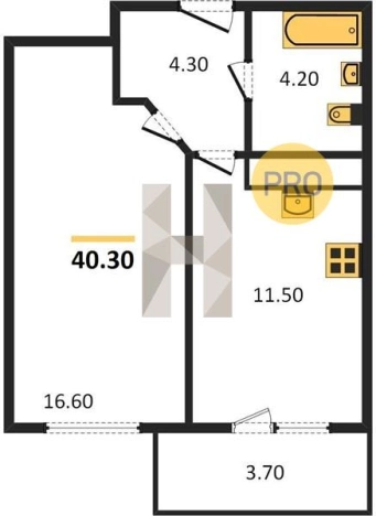 Купить однокомнатную квартиру в ЖК Новый Сосновый в Ижевске. Вариант № 70581, 0, площадь -  квм, цена 3236896 рублей