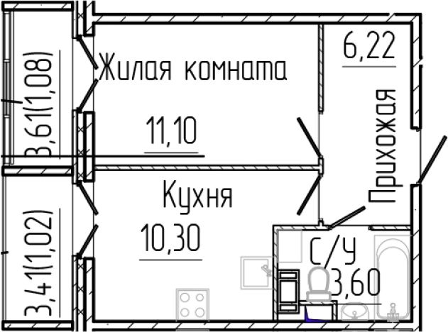 Купить однокомнатную квартиру в новостройках у метро Парнас в Сертолове. Вариант № 7979386, 0, площадь -  квм, цена 6064240 рублей