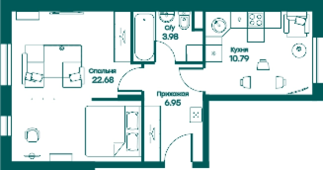 Купить однокомнатную квартиру в Одинцове. Вариант № 75337, 0, площадь -  квм, цена 7903200 рублей
