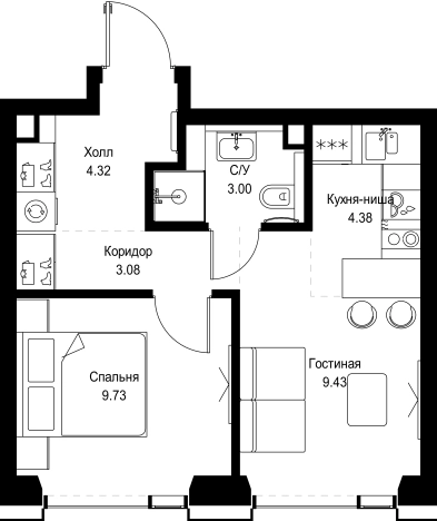 Купить квартиру в ЖК SET в Москве. Вариант № 162011, 0, площадь - квм, цена 20771280.0000 рублей