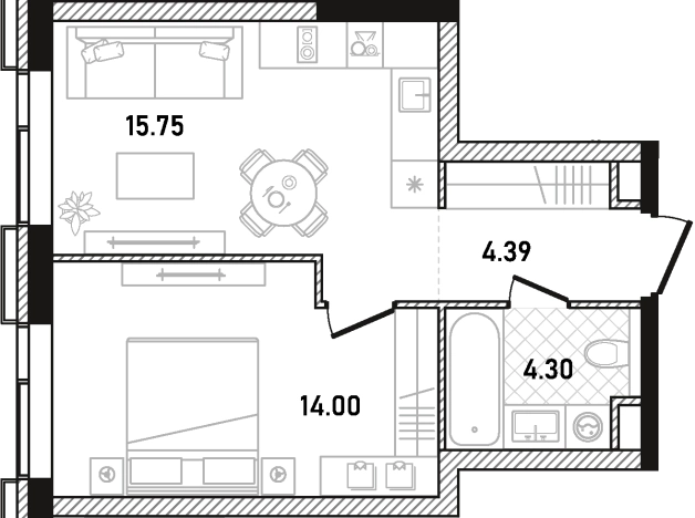 Купить однокомнатную квартиру в новостройках в ЖК Republic в Москве. Вариант № 124974, 0, площадь -  квм, цена 27142484 рублей