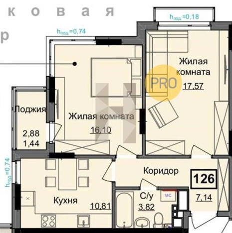 Купить двухкомнатную квартиру в ЖК Семья. Дом на Парковой в Ижевске. Вариант № 71527, 0, площадь -  квм, цена 4870000 рублей