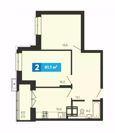 Купить двухкомнатную квартиру в ЖК Жилой комплекс "Созвездие (1 очередь)" в Пензенской области. Вариант № 9984811, 0, площадь -  квм, цена 6566010 рублей