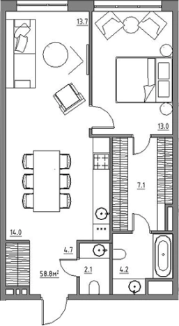 Купить двухкомнатную квартиру в районе Расторгуево в Видном. Вариант № 3573334, 0, площадь -  квм, цена 10860000 рублей