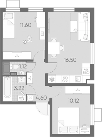 Купить трехкомнатную квартиру в ЖК Морская миля в Санкт-Петербурге. Вариант № 6890198, 0, площадь -  квм, цена 15475931 рублей