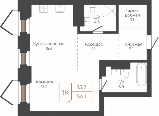 Купить однокомнатную квартиру в Барнауле. Вариант № 6841603, 0, площадь -  квм, цена 15679800 рублей