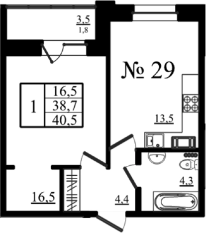 Купить однокомнатную квартиру в новостройках на улице Красносельское шоссе в Гатчине. Вариант № 7259096, 0, площадь -  квм, цена 6860214 рублей