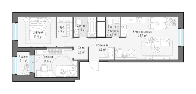 Купить трехкомнатную квартиру в районе Можайский в Москве. Вариант № 62920, 0, площадь -  квм, цена 31120000 рублей