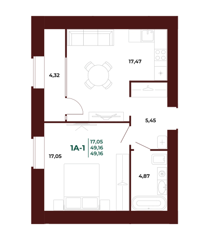 Купить однокомнатную квартиру в новостройках в ЖК Жилой комплекс "Арбери" в Пензе. Вариант № 418744, 0, площадь -  квм, цена 6368730 рублей