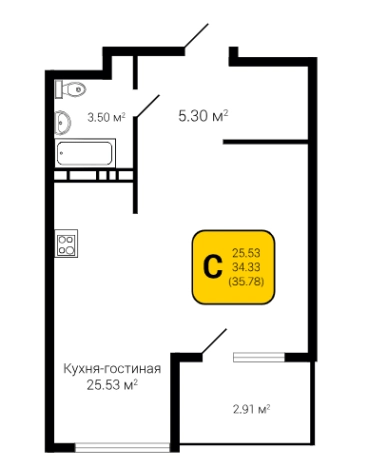Купить Студию в ЖК жк Дом у Ротонды в Воронеже. Вариант № 157932, 0, площадь -  квм, цена 5724800 рублей