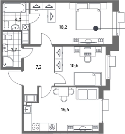Купить трехкомнатную квартиру в ЖК Парусная 1 в Санкт-Петербурге. Вариант № 7265831, 0, площадь -  квм, цена 21325000 рублей
