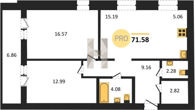 Купить двухкомнатную квартиру на улице Ворошилова в Ижевске. Вариант № 75165, 0, площадь -  квм, цена 6971892 рублей