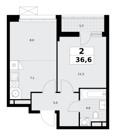 Купить двухкомнатную квартиру у метро Аэропорт Внуково в Москве. Вариант № 1342087, 0, площадь -  квм, цена 10651698 рублей
