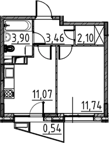 Купить однокомнатную квартиру на вторичке в Микрорайоне Чёрная Речка, Сертолово в Сертолове. Вариант № 8470262, 0, площадь -  квм, цена 5551506 рублей