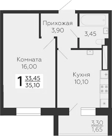 Купить однокомнатную квартиру в Всеволожске. Вариант № 6853562, 0, площадь -  квм, цена 4036500 рублей
