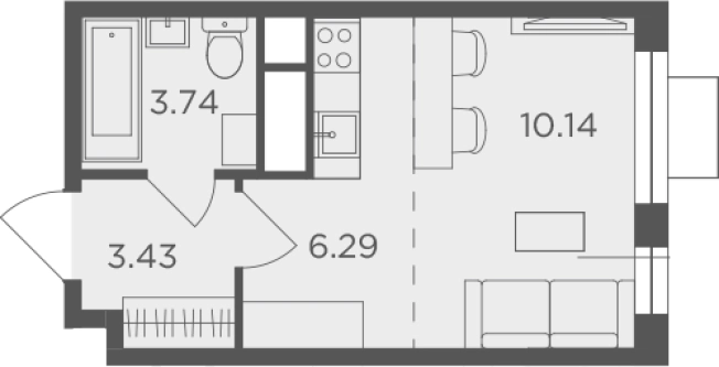 Купить Студию в Одинцове. Вариант № 131995, 0, площадь -  квм, цена 7350000 рублей