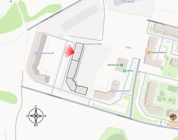 Купить квартиру в ЖК "Смоленская 3А" в смарт-квартале VERIZINO life в Владимире. Вариант № 145788, 1, площадь -  квм, цена 4184275 рублей