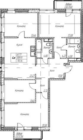 Купить четырехкомнатную квартиру у метро Беговая в Санкт-Петербурге. Вариант № 7835115, 0, площадь -  квм, цена 21645551 рублей
