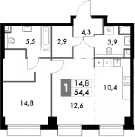 Купить двухкомнатную квартиру у метро Хорошево в Москве. Вариант № 110060, 0, площадь -  квм, цена 35167043 рублей