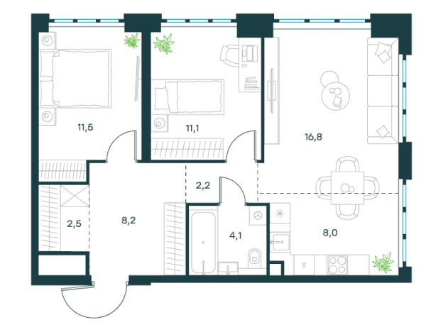 Купить трехкомнатную квартиру у метро Юго-Западная в Москве. Вариант № 152061, 0, площадь -  квм, цена 37377287 рублей