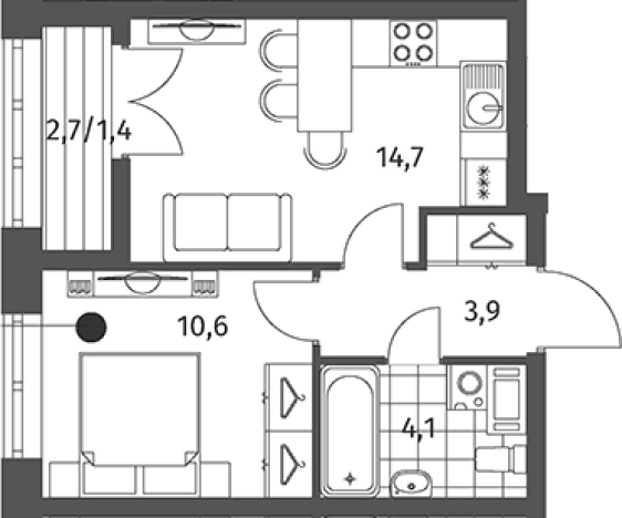 Купить однокомнатную квартиру в Ленинградской области. Вариант № 5258953, 0, площадь -  квм, цена 6376000 рублей