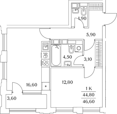 Купить двухкомнатную квартиру в ЖК Тайм Сквер в Санкт-Петербурге. Вариант № 8102561, 0, площадь -  квм, цена 11220816 рублей
