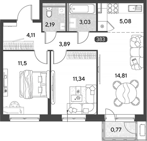 Купить квартиру в Калуге. Вариант № 123768, 0, площадь -  квм, цена 6342317 рублей