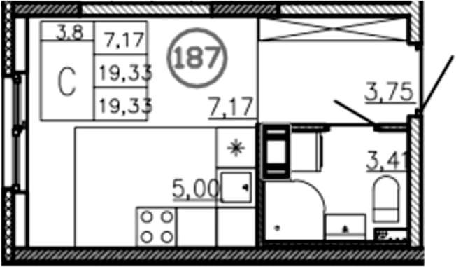 Купить Студию в ЖК Аннино Сити в Ленинградской области. Вариант № 6227877, 0, площадь -  квм, цена 2772850 рублей