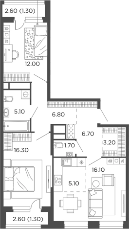 . Вариант № 110050, 0, площадь - 75.6 квм, цена 20090000 рублей