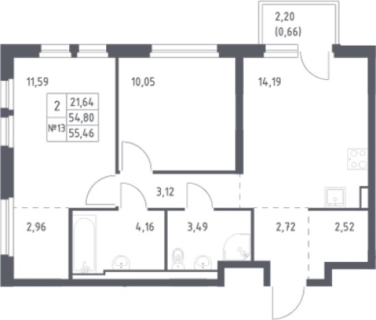 Купить трехкомнатную квартиру на вторичке в Кудрове. Вариант № 6900128, 0, площадь -  квм, цена 10049241 рублей