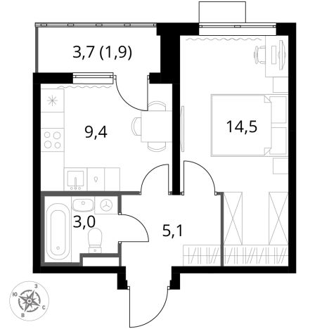 Купить квартиру в новостройках в Микрорайоне жилой Сапроново, деревня Сапроново в Московской области. Вариант № 10727273, 0, площадь - квм, цена 11766690 рублей
