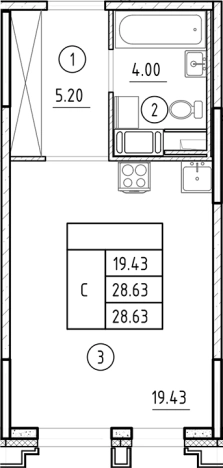 Купить Студию в ЖК Ассамблея в Санкт-Петербурге. Вариант № 6231451, 0, площадь -  квм, цена 12182065 рублей