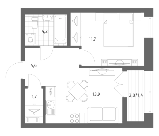 Купить квартиру в ЖК NEWПИТЕР в Ленинградской области. Вариант № 5258054, 0, площадь -  квм, цена 7086000 рублей
