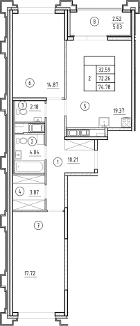 Купить трехкомнатную квартиру в новостройках у метро Горный институт в Санкт-Петербурге. Вариант № 6231419, 0, площадь -  квм, цена 26232824 рублей