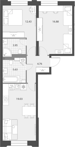 Купить трехкомнатную квартиру в районе Невский в Санкт-Петербурге. Вариант № 7851095, 0, площадь -  квм, цена 17056857 рублей
