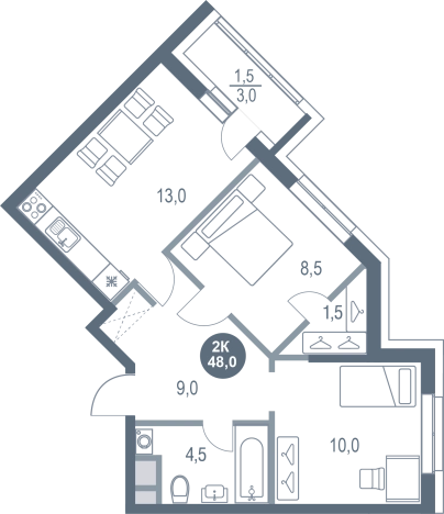 Купить двухкомнатную квартиру в новостройках у метро Котельники в Котельниках. Вариант № 8891793, 0, площадь -  квм, цена 8318696 рублей